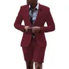 Costumes pour hommes Blazers 2 pièces costume décontracté pour hommes simple boutonnage revers Blazer garçons d'honneur avec un pantalon court pour mariage BlazerPants 230826