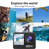 2023New 5K 4K60FPS 24MP WiFi Anti-shake Action Camera Doppio schermo 170D 8X Zoom 30M Macchina fotografica sportiva impermeabile con obiettivo IMX576 HKD230828