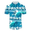 Męskie koszule 2023 Transgraniczna koszula na Hawajach na plaży Europa i Stany Zjednoczone z nadrukiem handlu zagranicznym spływając z krótkim rękawem