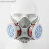 Protective Clothing Half Face Dust Gas Mask Respirator Single Double Filter Cartridge Rubber Mask For Painting Spraying Chemical Gas Protection HKD230826