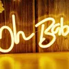 Chi-köp ledde neon oh baby USB-driven neonskyltar nattljus 3d väggkonst spel rum sovrum vardagsrum dekor lampskyltar hkd230825