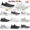 Sapatos de grife 22 Ultra Boost 21 20 UB 19 6.0 Tênis Running Trainer 4.0 5.0 7.0 Core triplo preto branco solar azul metálico Tech Indigo Purple Dash Gray