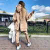 Kvinnor Tvåverk uppsättningar Cardigan Hoodie Simple Casual Pant Letter Print Back Dragkedja Loose Outfit Fashion Tracksuit Women's Clothing Size S-XL