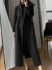 Womens Wool Blends JMPRS Winter Woolen Long Coat Casal Women Women Double Breadged Faux Jacket Fall Fashion Ladies Comples Black Comples 230828