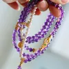 Natural Amethyst Diagonal Cross Chain Freshwater Pearl Accessories Duobao Diagonal Cross Long Chain Handmade Fashionable Chinese Style Jewelry