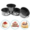 1 unid 4 pulgadas moldes para pasteles lata para hornear bandeja para hornear antiadherente con forma de resorte moldes redondos para pasteles de queso a prueba de fugas con fondo pasteles de queso pizzas HKD230828