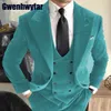 Men s kostymer blazers gwenhwyfar lyxig röd sammet rökning män passar jackor set lapel formella tuxedos 3 stycken bröllop fest prom blazer sätter 230828