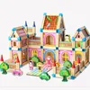 Bloco de construção de castelo Figura sólida. Kit de modelo Blocos de construção de tijolo Kit de construção de modelo plug-in Castelo Figura de madeira Brinquedo interativo pai-filho para jogo Brinquedo infantil de madeira