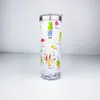 ABD Depo Yeni Tasarım 20oz Beyaz Süblimasyon Boşlukları Diy Glitter Snow Globe 304 Paslanmaz Çelik Düz Film Tahtası Seyahat Kahve Kupaları Kayan Kapaklarla