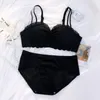 Sutiãs conjuntos roseheart para mulheres vermelho acolchoado cintas meia xícara de algodão calcinha push up sutiã conjunto sexy lingerie roupa interior a b