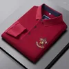 Polos pour hommes Polo en coton Polo d'affaires Hommes à manches longues Marque haut de gamme Printemps et automne Broderie exquise T-shirt décontracté coréen