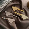 2pcs Hair Clips Fashion Women Girl Jewelry Designer Material Triangle Brand Letter Barrettes Hair Accessories Gold Silver