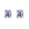 Stud Earrings Fashion Trend Women's Horn Models Niche Simple S925 Silver Inlaid 5A Zircon High-end Exquisite