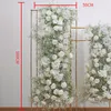 Fiori decorativi Luxury Baby Breath Gypsophila Rose Flower Row Disposizione Sfondo di nozze Decor Eventi floreali artificiali per feste