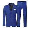 Ternos masculinos terno 3 peça conjunto de verificação único botão blazer calças colete negócios casual formal profissional wear traje homme