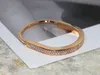 Titanium stalen bangle merkontwerper slot armband zilveren roségouden armbanden kristal nee voor dames sieraden met fluweeltas met box party cadeau