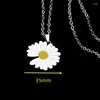 Pendant Necklaces Yungqi Daisy Necklace For Women Men Silver Color SunFlower Hip Hop Enamel White Fashion Charm Jewelry