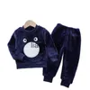 Kleidung Sets Jungen Mädchen Sets Baby Kleidung Flanell Herbst Winter 2021 Neue Nette Cartoon Bär Kind Anzug Fleece Pyjamas Warme kinder Homewear x0828