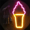 LED Néon Enseigne Au Néon Lampe Popsicle pour Magasin De Crème Glacée Pâtisserie Affichage Restaurant Bar Décor De Vacances Signe De Noël Veilleuse HKD230825