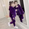 Kleidung Sets 2023 Winter Mädchen Trainingsanzug Herbst Kleinkind Teenager Kleidung Tiger Samt Jacke Hoodie Hose Kinder Kinder 8 9 10 11 12 Jahre x0828