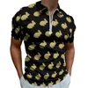 Herrpolos silhuett casual t-shirts söta djurpolo skjortor Turn-down krage y2k skjorta man design kläder stor storlek
