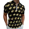 Polos masculinos silhueta camisetas casuais bonito animal polo camisas gola virada para baixo y2k camisa homem design roupas tamanho grande