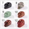 Decoration Healing Party Reiki Halloween 1 Inch Crystal Quarze Skull Sculpture Hand Carved Gemstone Statue Figurine Collectible FY7960 0280