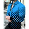 Camisas casuais masculinas outono personalizado moda magro ajuste confortável camisa rua ponto padrão impresso camisa de manga comprida.