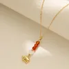 Pendentif Colliers Pierre Naturelle Imitation Perle Collier Animal Pour Femmes Mignon Doux Dames Petit Éléphant Bijoux En Gros