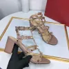 Vrouwen lederen stud sandalen platform sandalen zomer hoge hakken klinknagels schoenen echt leer dames sexy feestschoenen 9,5 cm