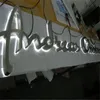 Factory Outlet Outdoor LED-Buchstabenschilder aus gebürstetem, hochglanzpoliertem 304#-Edelstahl mit Hintergrundbeleuchtung