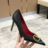 Merk Pompen voor Vrouwen Hoge Hakken Puntige Schoenen Klassiekers Metaal Naakt Zwart Rood Mat 6 cm 8 cm 10 cm Dunne Hak Dames Bruiloft