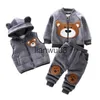 Ensembles de vêtements Bébé Garçons Filles Ensemble chaud hiver dessin animé chat enfants épaississement à capuche giletsweaterpant trois pièces costumes de sport vêtements pour enfants x0828