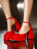 Platform For Women Ankle Strap Chunky High Heeled Shoes Wedding Dress Club Fashion Sexy Mary Jane Sandals 2023 Spring T230828