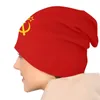 Berets Bandeira da União Soviética Bonnet Hat Knit Hip Hop Outono Inverno Ski Skullies Gorros Unissex Verão Quente Dual-Use Caps
