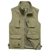 FOJAGANTO hommes mince multi-poches gilet printemps et automne Sports de plein air loisirs gilet couleur unie outillage gilet ample mâle HKD230828