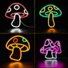 Chi-buy LED Neon Mushroom USB Powered Neon Signs Night Light 3D Wall Art Game Room Bedroom Living Room Decor Lamp Signs HKD230825