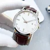 Çift İzle Otomatik Hareket 40/35mm Mekanik Saatler Su Geçirmez Moda İşi Bilek saati Montre De Lüks Deri Kayış