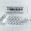 1000 paia di adesivi di protezione della garanzia in 2 parti Sigillo di sicurezza in argento Etichette numerate principali e secondarie a prova di manomissione