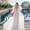 Vestidos de novia para mujer 2023, manga abombada, escote en forma de corazón, vestido de novia, vestido de novia bohemio plisado con ilusión