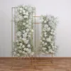 Fiori decorativi Luxury Baby Breath Gypsophila Rose Flower Row Disposizione Sfondo di nozze Decor Eventi floreali artificiali per feste