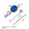 Клипы для волос 3PCS SET изысканный клип для женщин с инкрустацией Faux Pearl Opal Athestone Rasin Design