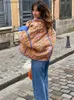 Vestes pour femmes imprimées à manches longues veste pour femmes en vrac rétro Flore de coton féminin 2023 Automne Fashion Warm High Street Vêtements pour femmes T230828