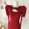 Vestidos casuais elegante sexy malha vestido fino para mulheres saia verão moda coreana roupas femininas