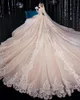 Urban Sexy Dresses Arrivals High Neck Three Quarter Sleeve All Over Appliques Lace Super Gorgeous Shiny Ball Gown Wedding 230828