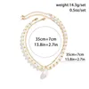 Pendant Necklaces Ailodo 2 Pcs/Set Pearl Necklace For Women Girls Elegant Party Wedding Statement Collier Femme Fashion Jewelry Gift 2023