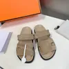 Moda de primera calidad Sandalias chipre de cuero clásico Diapositivas para hombres mujeres zapatos planos verano zapatillas antideslizantes al aire libre desgastes zapatos de diseñador de lujo fábrica grande