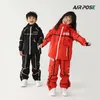 Combinaisons de ski AIRPOSE enfants Ski costume imperméable coupe-vent chaud Snowboard veste pantalon garçons filles vêtements de sport en plein air skieurs vêtements ensemble 230828