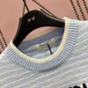 Kvinnors tröjor Designer Designer Women's Top Striped Knit Solid Color Long Sleeve Letter Limited Edition Style Fashion Star Loose High-End HWBK