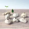 Jarrones Mini cerámica imitación piedra arreglo de flores Zen decoración de la Mesa del hogar pequeño florero planta hidropónica estilo chino